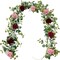 5.91 ft Artificial Eucalyptus Garland with Pink Roses & Gypsophila – Faux Floral Greenery for Wedding, Spring Party, Table Runner & Home Décor